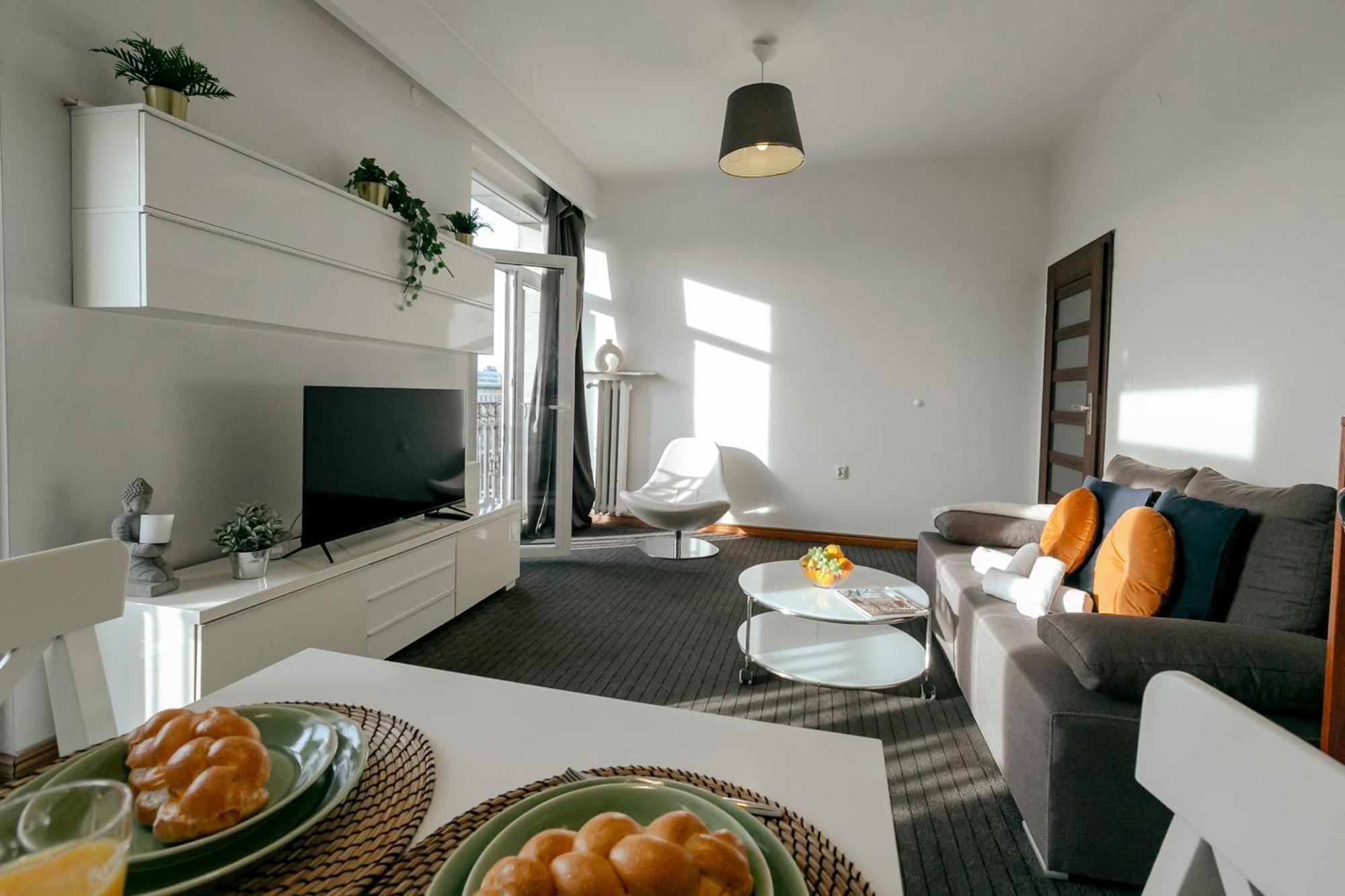 Plac Konstytucji 6 Orange - Apartament Dla 4 Osob - Bezplatny Parking - Free Parking - Piekny Widok Na Panorame Warszawy Warschau Buitenkant foto